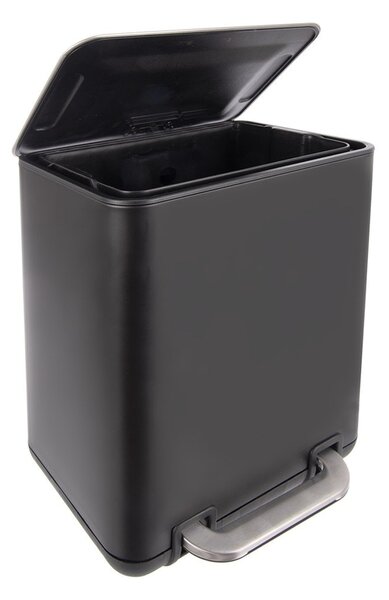 Čierny pedálový odpadkový kôš z nehrdzavejúcej ocele 20 l Black – Orion