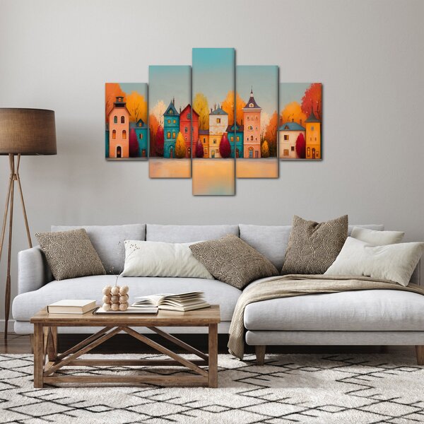 Obraz - Jesenná dedina (150x105 cm)