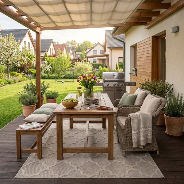 Ayyildiz , Kusový koberec Patara 4951 Beige – na von aj na doma, 80x150, béžová, chodba / predsieň