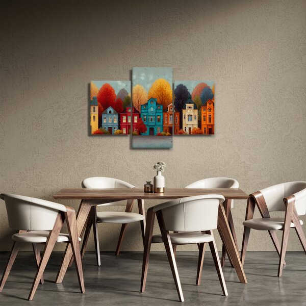 Obraz - Maľované jesenné mesto (90x60 cm)