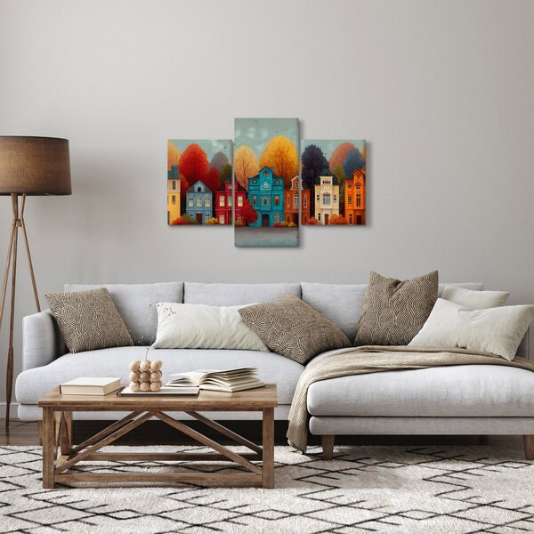 Obraz - Maľované jesenné mesto (90x60 cm)