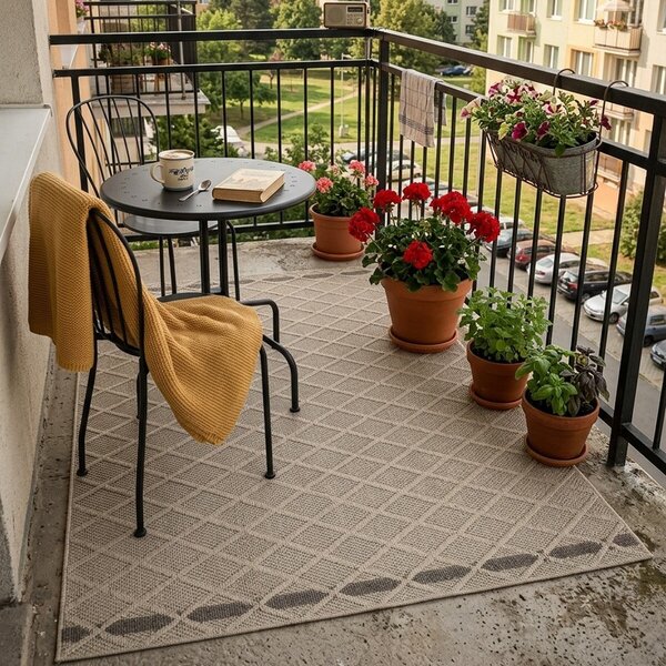 Ayyildiz , Kusový koberec Patara 4953 Beige – na von aj na doma, 80x150, béžová, chodba / predsieň