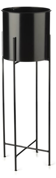 KOVOVÝ KVETINÁČ SO STOJANOM DARK 75X21 CM ČIERNA