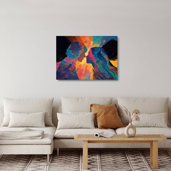 Sklenený obraz - Vesmírna láska (70x50 cm)