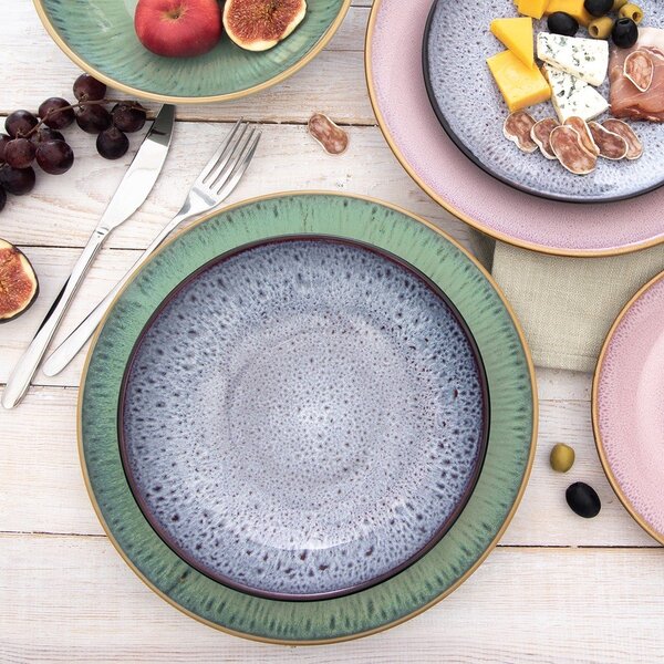 Fialový hlboký keramický tanier ø 20,5 cm Glaze – Orion