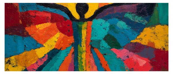 Obraz - Maľovaný anjel (120x50 cm)
