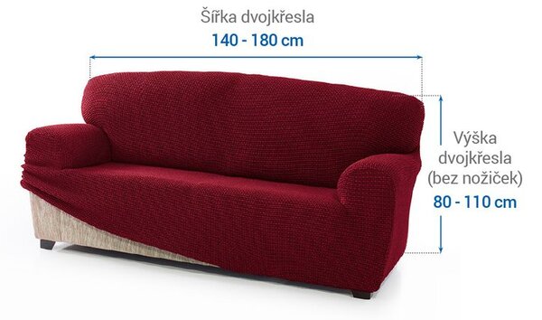 Super strečové poťahy NIAGARA bordó dvojkreslo (š. 140 - 180 cm)