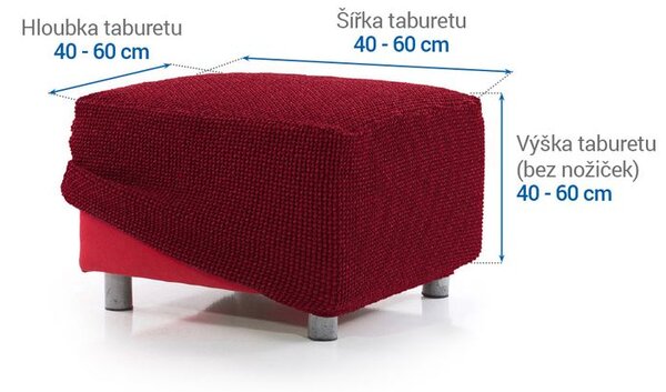 Super strečové poťahy NIAGARA bordó taburetka (40 - 60 cm)