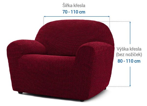 Super strečové poťahy NIAGARA bordó kreslo (š. 70 - 110 cm)