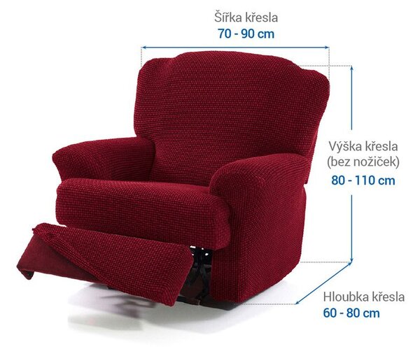 Super strečové poťahy NIAGARA bordó relaxačné kreslo (š. 70 - 90 cm)