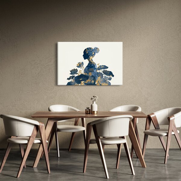 Obraz - Mramorový profil ženy (90x60 cm)
