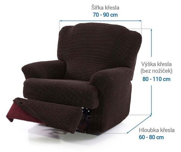 Super strečové poťahy NIAGARA čokoládová relaxačné kreslo (š. 70 - 90 cm)