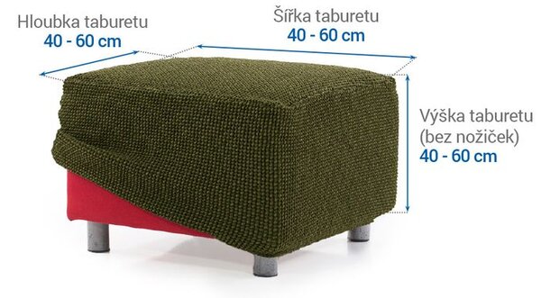 Super strečové poťahy NIAGARA zelená taburetka (40 - 60 cm)