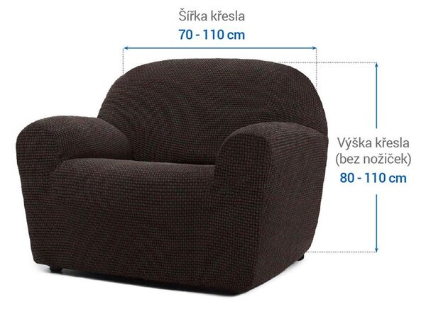 Super strečové poťahy NIAGARA čokoládová kreslo (š. 70 - 110 cm)