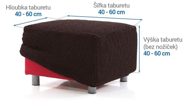 Super strečové poťahy NIAGARA čokoládová taburetka (40 - 60 cm)