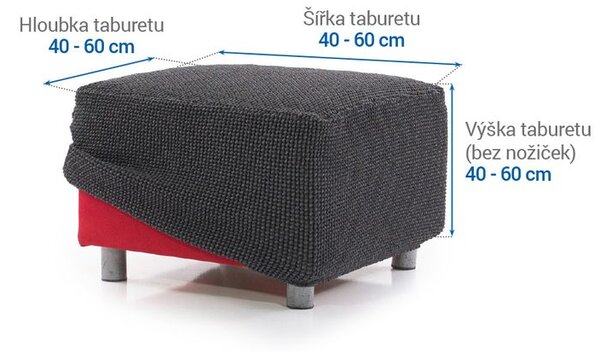 Super strečové poťahy NIAGARA antracitová taburetka (40 - 60 cm)