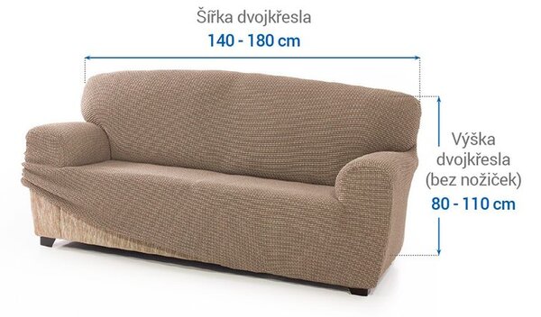 Super strečové poťahy NIAGARA oriešková dvojkreslo (š. 140 - 180 cm)