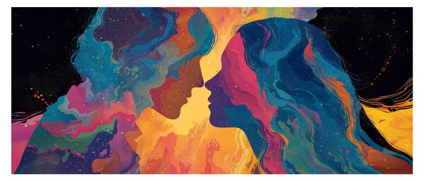 Obraz - Vesmírna láska (120x50 cm)