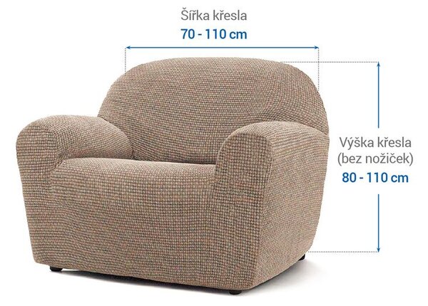Super strečové poťahy NIAGARA oriešková kreslo (š. 70 - 110 cm)