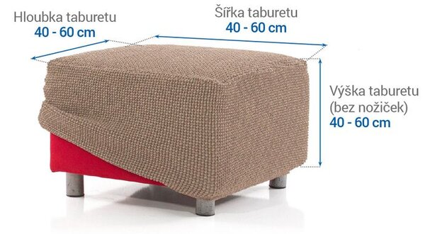 Super strečové poťahy NIAGARA oriešková taburetka (40 - 60 cm)