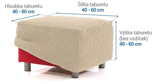 Super strečové poťahy NIAGARA smotanová taburetka (40 - 60 cm)