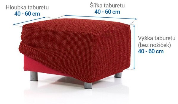 Super strečové poťahy NIAGARA tehlová taburetka (40 - 60 cm)