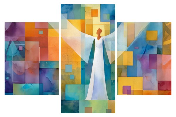 Obraz - Geometrický anjel (90x60 cm)