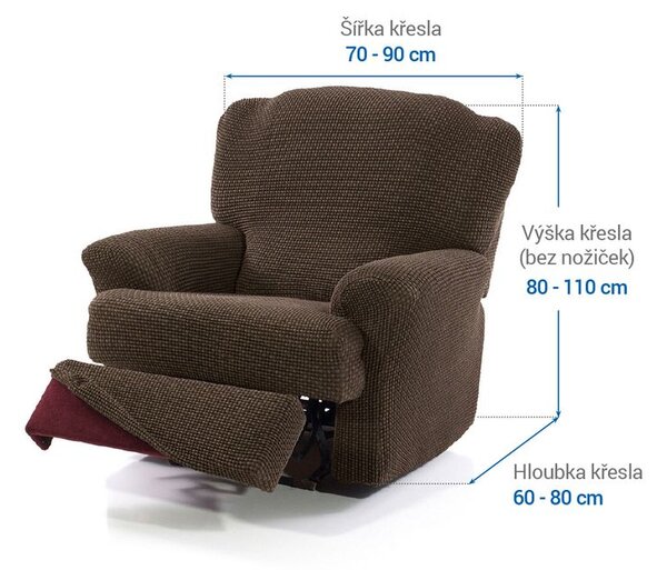 Super strečové poťahy NIAGARA tabaková relaxačné kreslo (š. 70 - 90 cm)