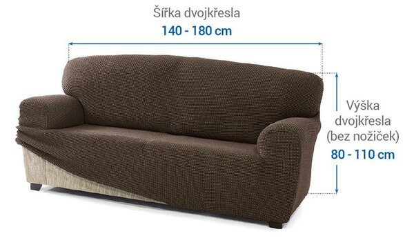Super strečové poťahy NIAGARA tabaková dvojkreslo (š. 140 - 180 cm)