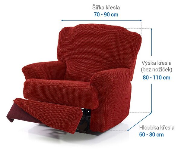 Super strečové poťahy NIAGARA tehlová relaxačné kreslo (š. 70 - 90 cm)