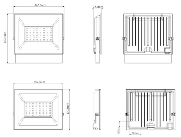 LED reflektor 50W 4500 lm - vodoodolný neutrálná biela 4000K
