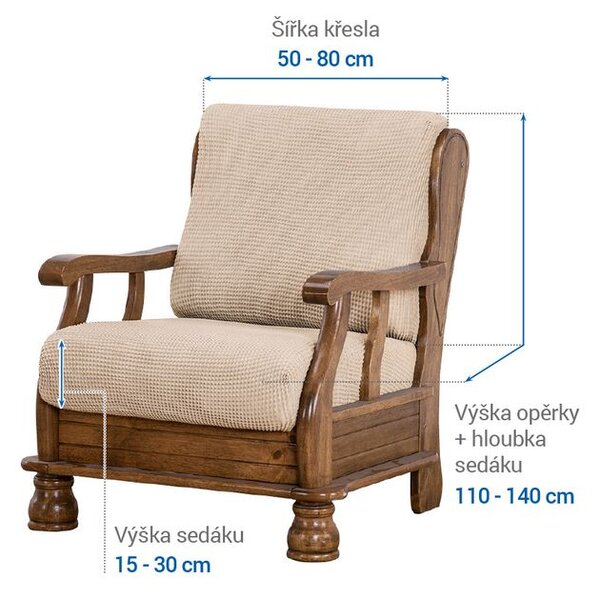Super strečové poťahy NIAGARA smotanová relaxačné kreslo (š. 70 - 90 cm)