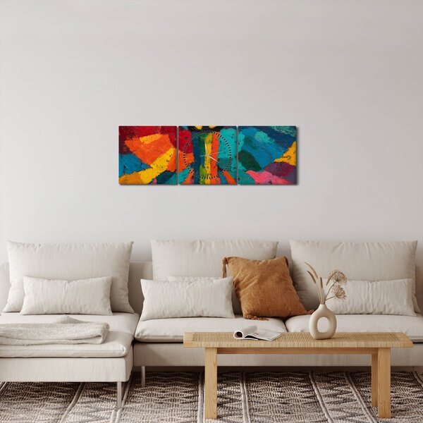 Obraz - Maľovaný anjel (s hodinami) (90x30 cm)
