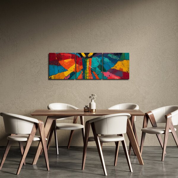 Obraz - Maľovaný anjel (s hodinami) (90x30 cm)