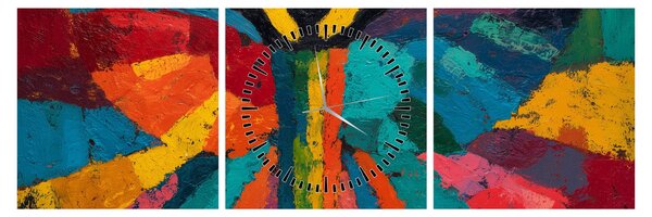 Obraz - Maľovaný anjel (s hodinami) (90x30 cm)