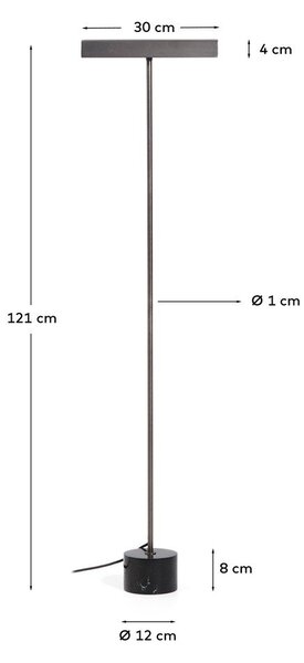Čierna stojacia lampa (výška 121 cm) Lynor – Kave Home