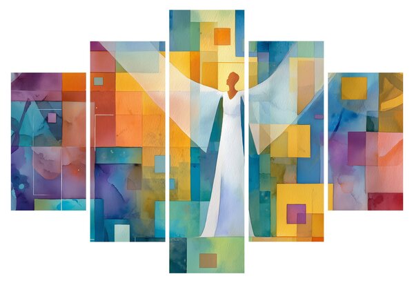 Obraz - Geometrický anjel (150x105 cm)