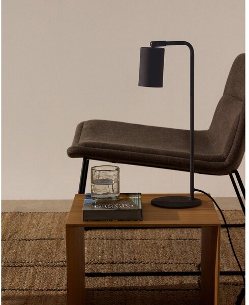 Čierna kovová stolová lampa (výška 49 cm) Manie – Kave Home