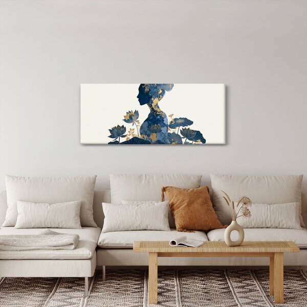 Obraz - Mramorový profil ženy (120x50 cm)