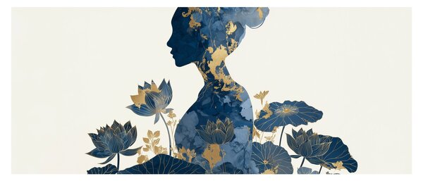 Obraz - Mramorový profil ženy (120x50 cm)