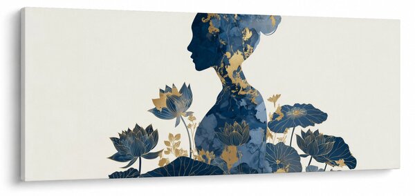 Obraz - Mramorový profil ženy (120x50 cm)