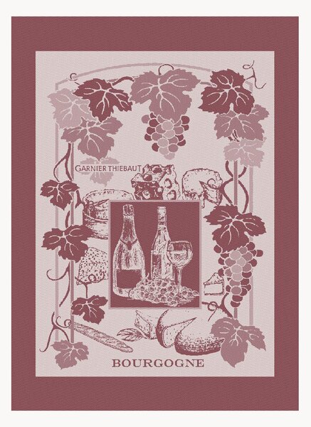 Žakárové kuchynské utierky La Bourgogne Bordeaux, 4 ks