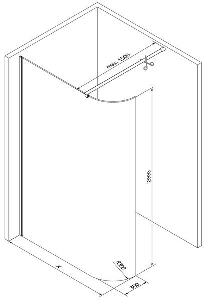 MAXMAX Sprchová zástena KIOTO 100 cm - zaguľatená - číra/zlatá