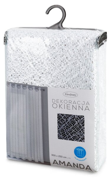 ZÁCLONA NA KRÚŽKOCH AMANDA 300 CM X 250 CM BIELA