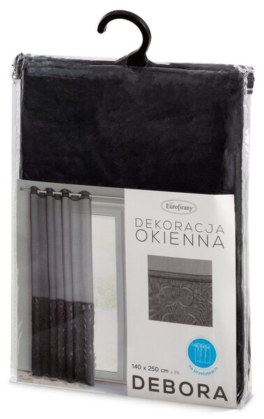 ZÁCLONA NA KRÚŽKOCH DEBORA 140X250 CM ČIERNA