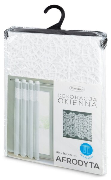 ZÁCLONA NA KRÚŽKOCH AFRODYTA 140X250 CM CM BIELA