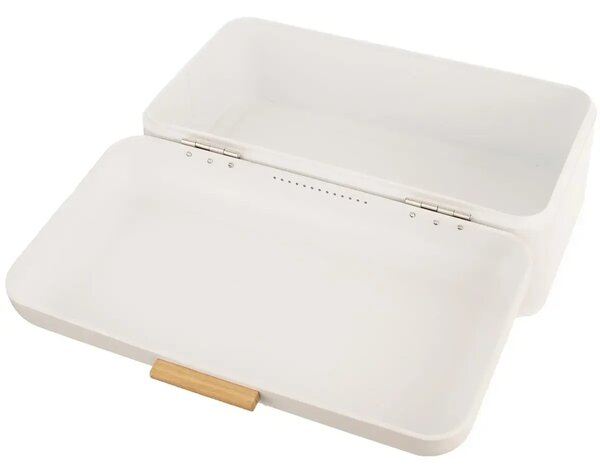 Whiteline Chlebník 42 × 24 × 16,5 cm, plech/bambus ORION 152460