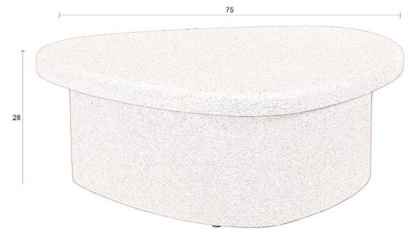 Béžový konferenčný stolík v dekore mramoru 49x74 cm Veda – Dutchbone