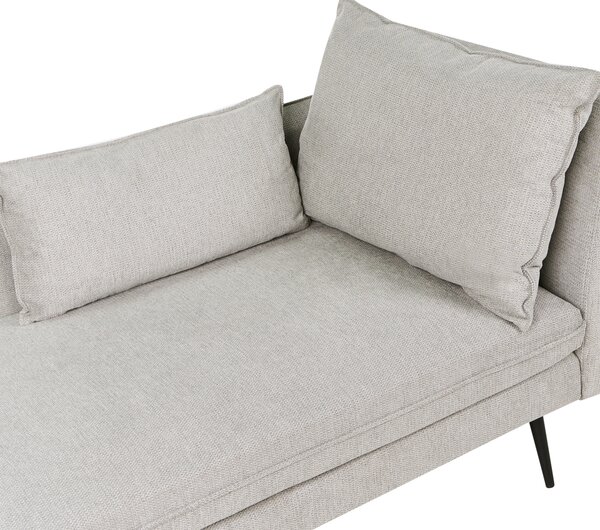 Leňoška sivá látkové čalúnenie pravostranná jednofarebná s vankúšmi moderný minimalistický štýl obývačka