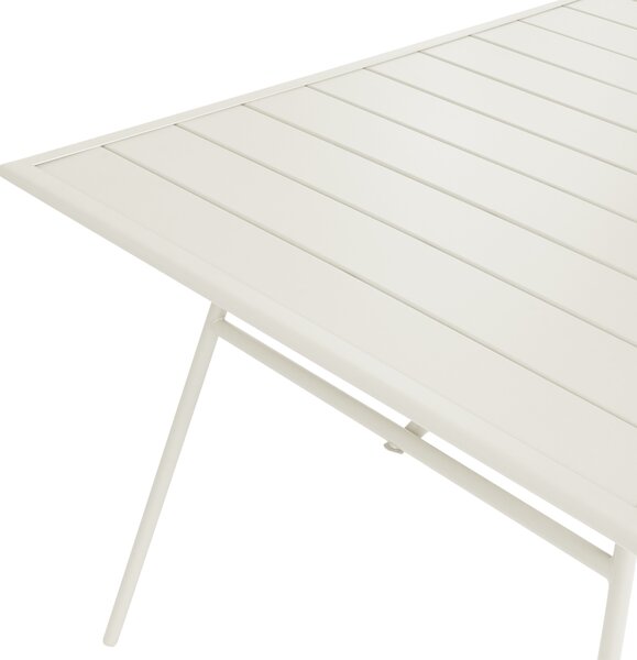 Záhradný jedálenský stôl svetlobéžový pozinkované železo 160 x 90 cm práškovo lakovaný povrch moderný záhradný nábytok